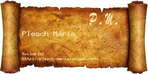 Plesch Mária névjegykártya